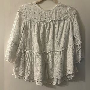 White Eyelet Lace Blouse